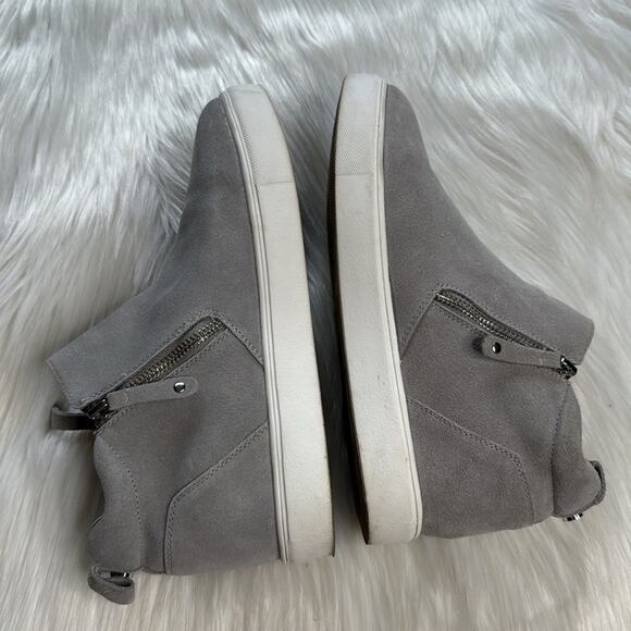 Steve Madden Gray Suede Silya Wedge Sneakers - Picture 4 of 9